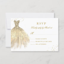 Vestido Quinceanera com Brilho Dourado RSVP