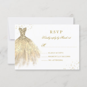 Vestido Quinceanera com Brilho Dourado RSVP