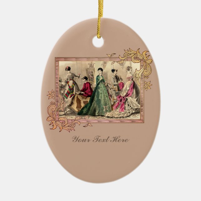 Vestido Vitoriano Com Ornamento Cerâmico De Arco R (Frente)