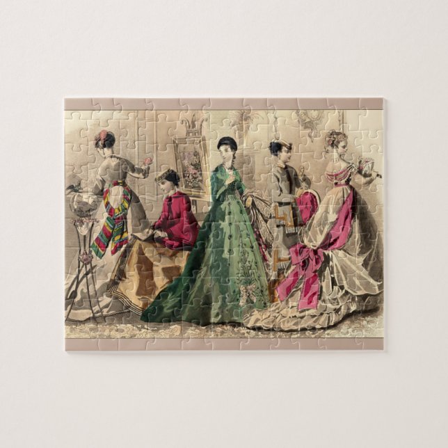 Vestido Vitoriano com Quebra-cabeça de serra cor-d (Horizontal)