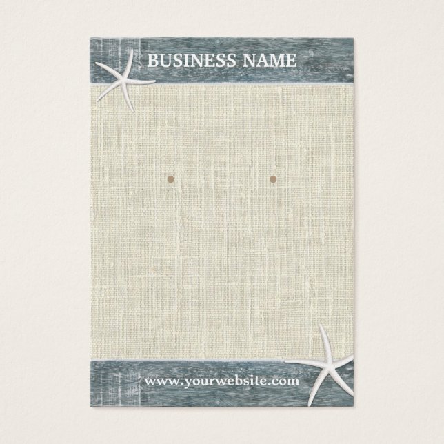 Vestígios Russos Burlap & Wood Starfish (Frente)