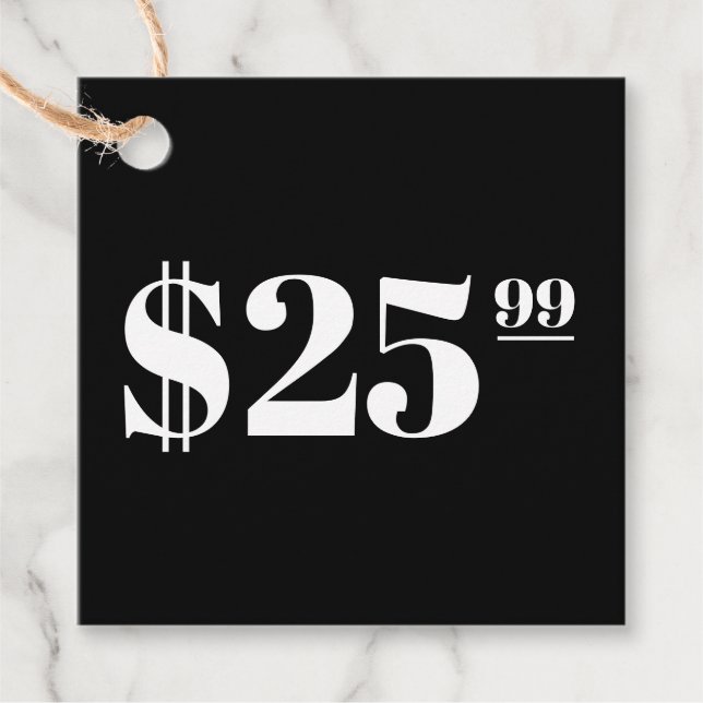 Vestuário de Etiqueta Preta com Preço Apenas (Frente)