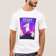 Vesuv Cat 9 Vive Unisex De Camisa Neon Engraçada
