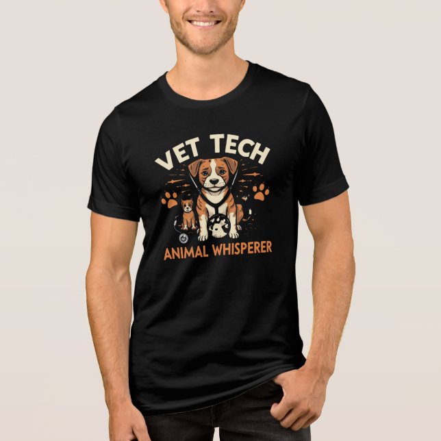 Vet Tech Animal Whperer Cute Puppy Stethoscope (Frente)