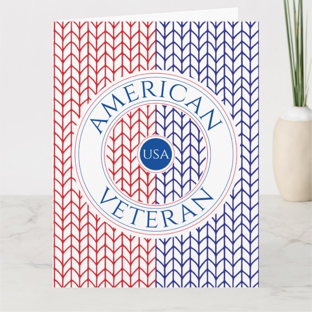 VETERAN AMERICANO Grande Cartão de "Obrigado" (Frente)
