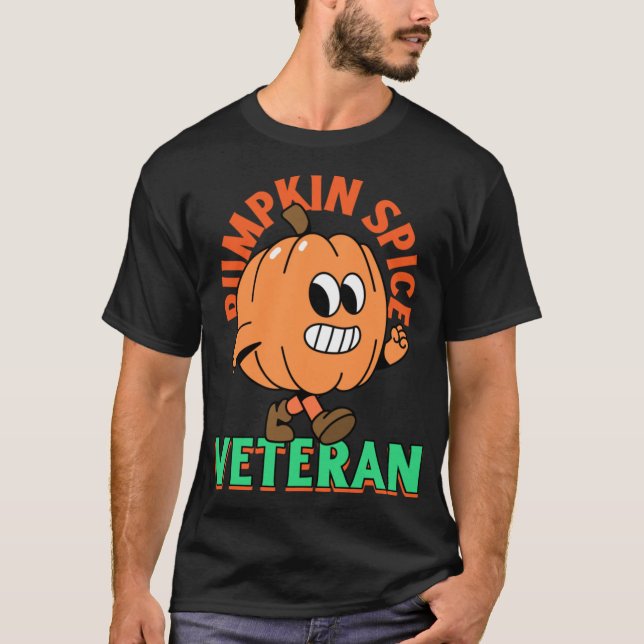 Veterano de Pumpkin Spice Camiseta Fofo Design Eng (Frente)