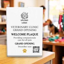 Veterinary Clinic Grand Opening Welcome Plaque