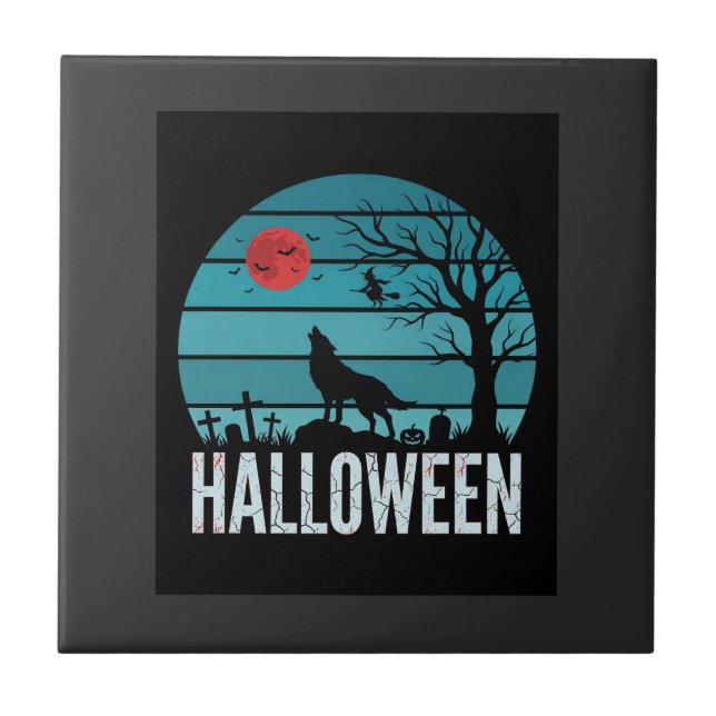 Vetor da Lua do Cemitério do Lobo de Halloween (Frente)
