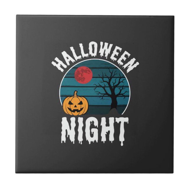 Vetor de árvore de abóbora da noite de Halloween (Frente)