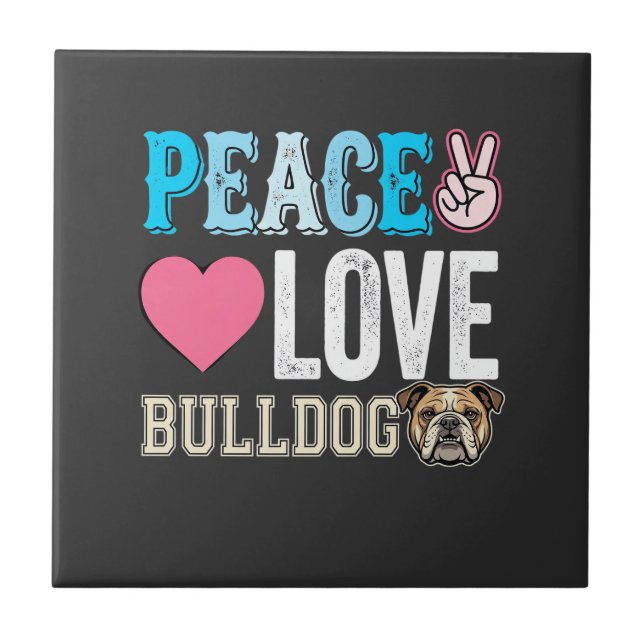 Vetor de Bulldog de Paz e Amor (Frente)