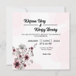 Vetor de convite para casamento Floral