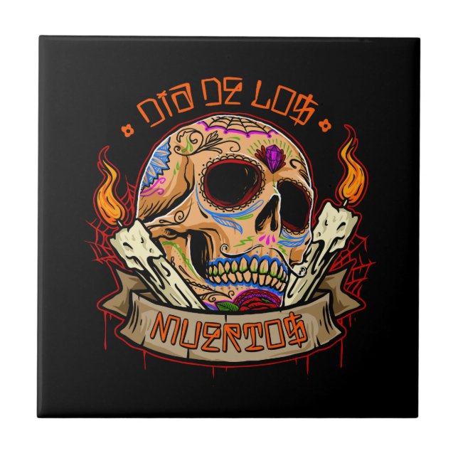 Vetor dia de los muertos crânio (Frente)