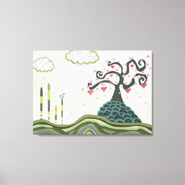 Vetor Fantasy Doodle Landscape Wall Art Canvas (Frente)
