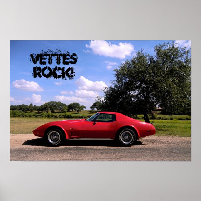 Vettes Rock 1975 Corvette Stingray Poster (Frente)