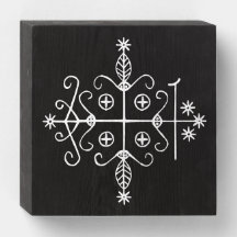 Veve branca de Papa Legba em preto