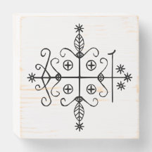 Veve Negra de Papa Legba em Branco