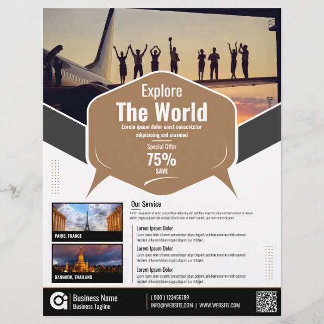 Viagem Agency Flyer Brown Modelo (Frente)