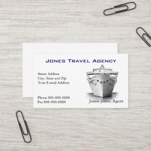 Viagem Agent Cruise Ship Agency Cartão de visita