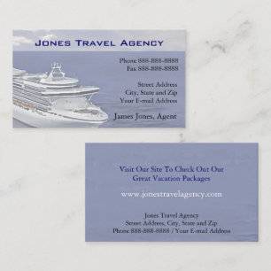 Viagem Agent Cruise Ship Agency Cartão de visita
