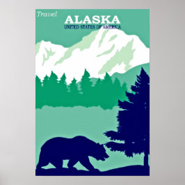 Viagem Alaska Poster vintage