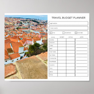 Viagem Budget Planner, Poster de Download Digital