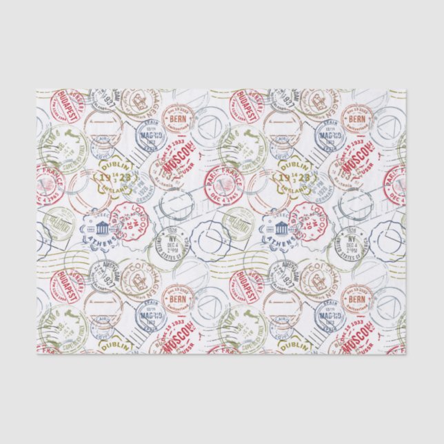 Viagem Carimbo de Papel Tecido (Frente )