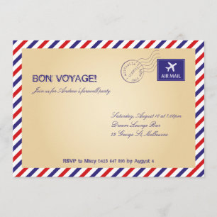 Viagem / Convite de festas de despedida