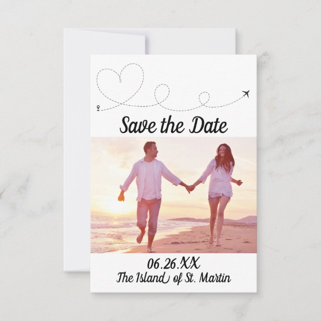 Viagem de avião - 3x5 Guarde o Convite de Data (Frente)