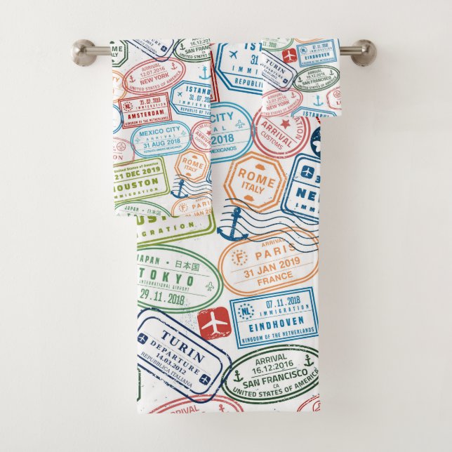 Viagem design - conjunto de toalhas de passaporte (Insitu)