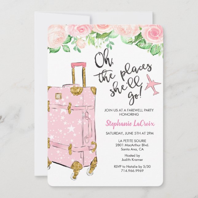 Viagem - Despedida de Despedida de Convite de fest (Frente)