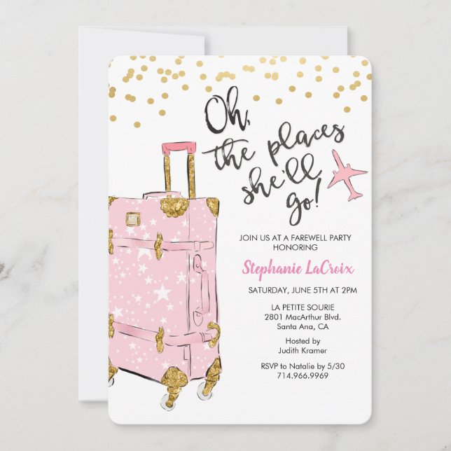 Viagem - Despedida de Despedida de Convite de fest (Frente)