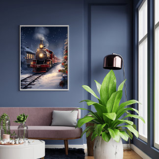 Viagem do comboio através da Poster de neve