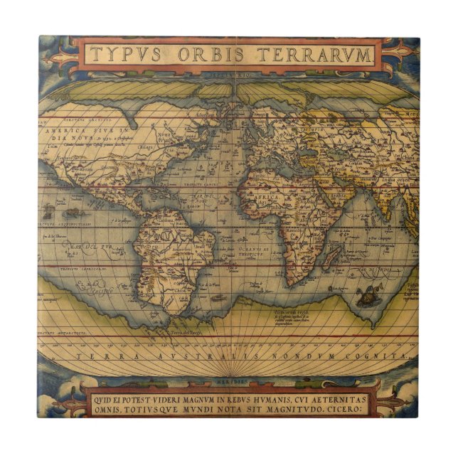 Viagem do Mapa Mundial Antiquado Ortelius Europa (Frente)