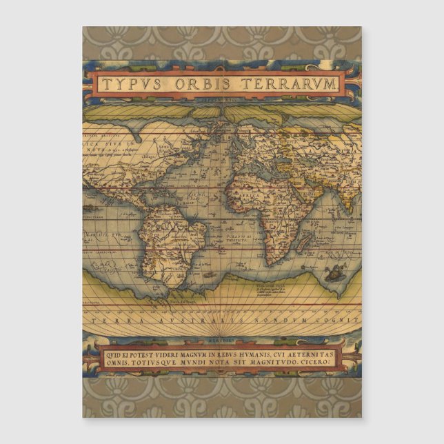 Viagem do Mapa Mundial Antiquado Ortelius Europa (Frente)