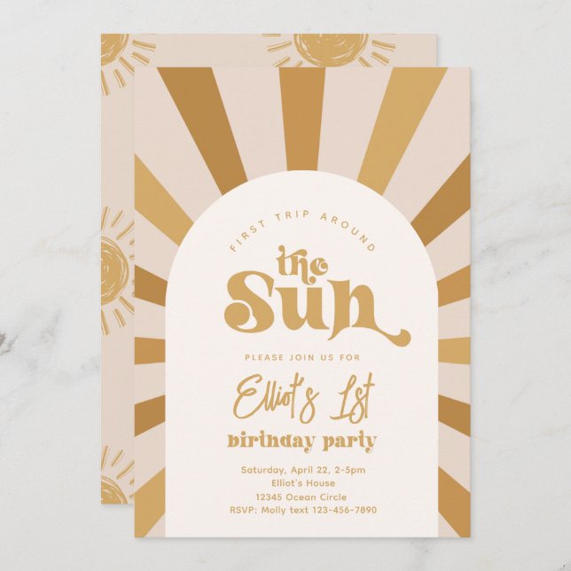 Viagem Em Torno Do Convite Sun | Rapariga Sun Invi (Frente/Verso)