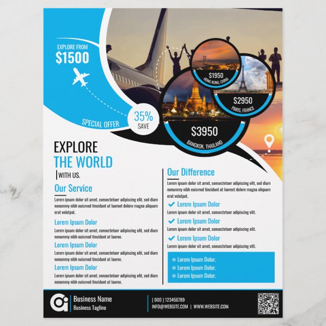 Viagem Flyer Blue Modelo (Frente)
