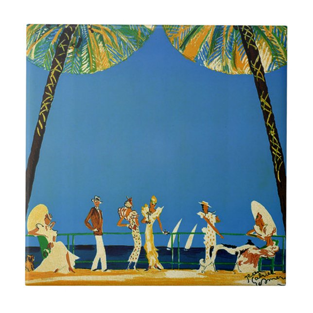 Viagem francês Vintage Cote D'Azur (Frente)