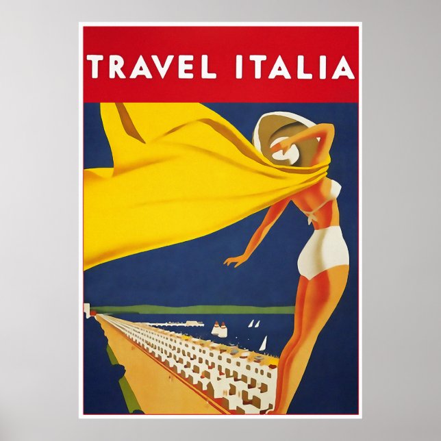Viagem Italia, Viagens vintage Poster (Frente)