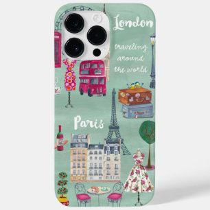 Viagem map London Paris iPhone 7 mais Caso