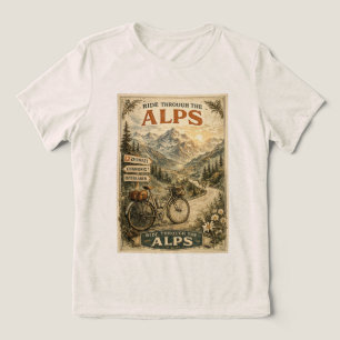 Viagem pelas Alpes Ciclismo de Bicicleta Antiga