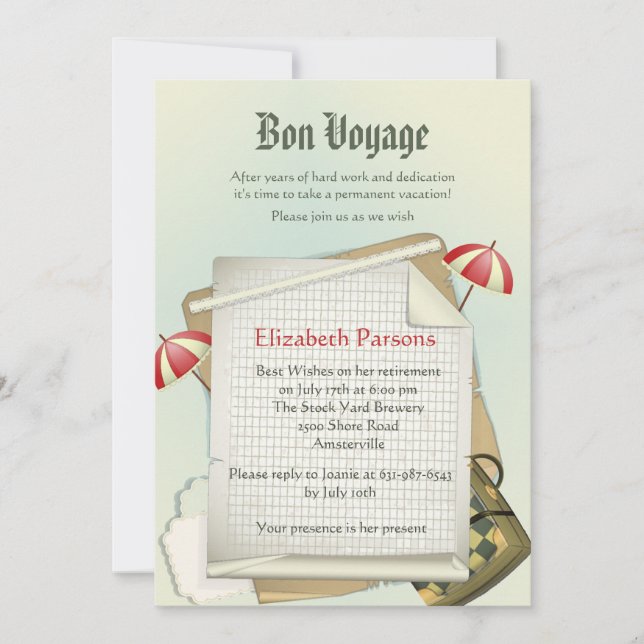 Viagem Planos Convite de festas de Baixa (Frente)