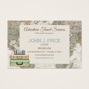 Viagem World Map Agent Modern Brown Blue Beige