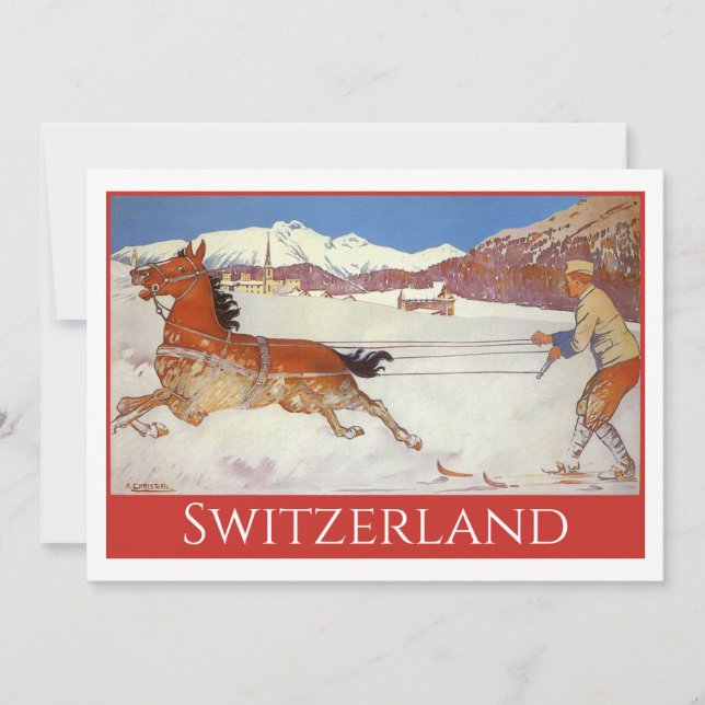 Viagens Antigas, Inverno em Engadin Suíça (Frente)