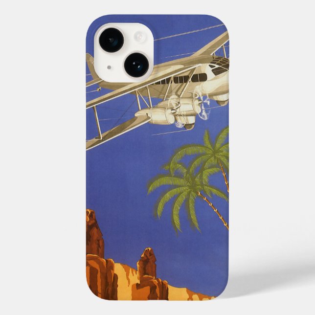 Viagens vintage ao Cairo, Eygpt, Avião de Biplano (Verso)