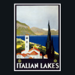 Viagens vintage Art Deco Poster - Lagos Italianos<br><div class="desc">Os Lagos italianos oferecem um pouco de tudo; cidades e aldeias bonito que se encontram no limite da água,  um pano de fundo de montanhas,  belos edifícios e,  claro,  uma paisagem espantosa,  como todos veem deste poster artístico-deco.</div>