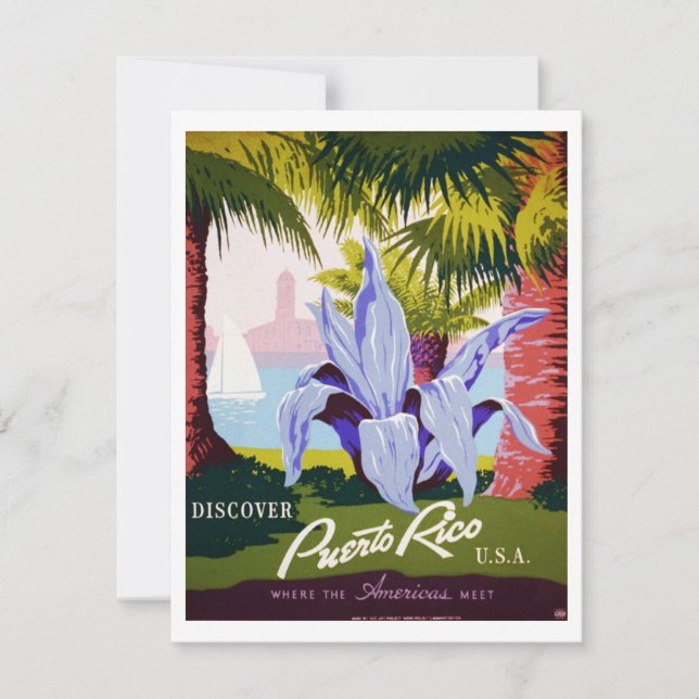 Viagens vintage Art, Descubra Porto Rico! (Frente)