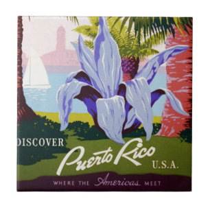 Viagens vintage Art, Descubra Porto Rico!