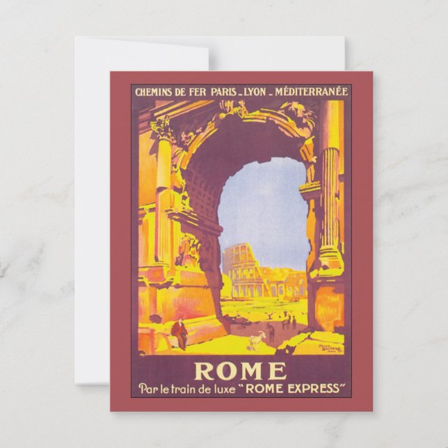 Viagens vintage, Coliseu em Roma Itália (Frente)