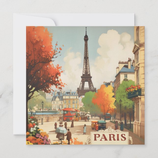 Viagens vintage da Torre Eifel de Paris (Frente)