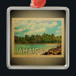 Viagens vintage das caraíbas do ornamento de<br><div class="desc">Um ornamento legal de Jamaica do estilo do vintage que caracteriza palmeiras em uma cena da ilha do vintage do divertimento.</div>